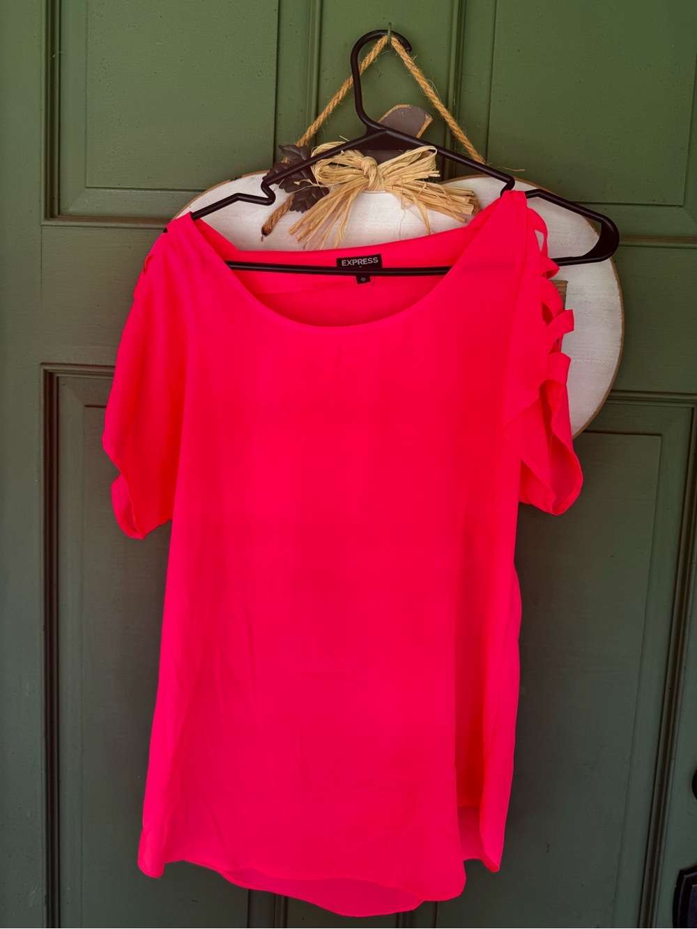 Express Women's Hot Pink Short Sleeve Blouse